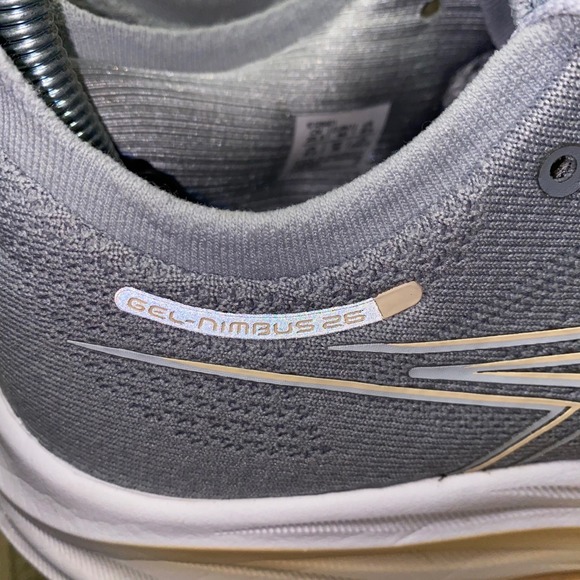 ASICS Gel Nimbus 26 Shoes Womens 8.5 US Gray PureGEL Running Walking 1012B601 - Picture 9 of 15